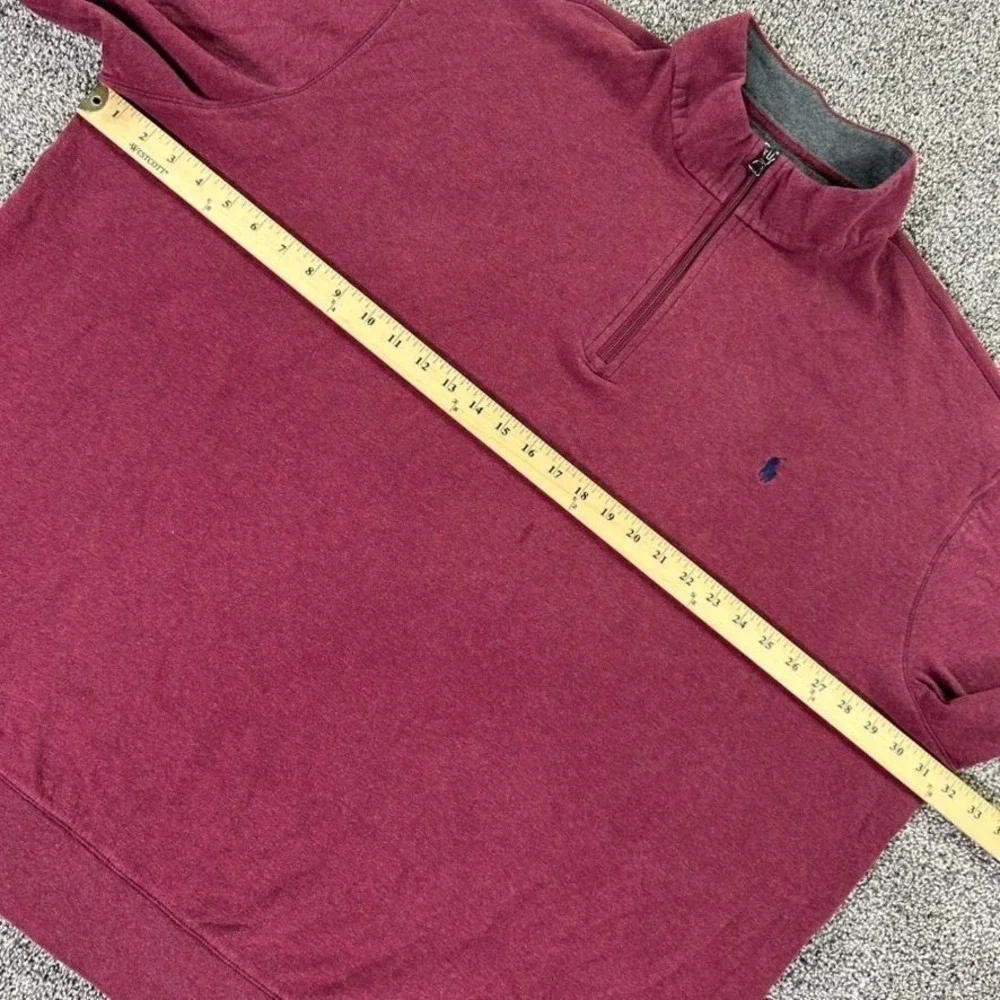Polo Ralph Lauren Mens 3XL Tall Burgundy 1/4 Zip Pullover Sweatshirt Long Sleeve